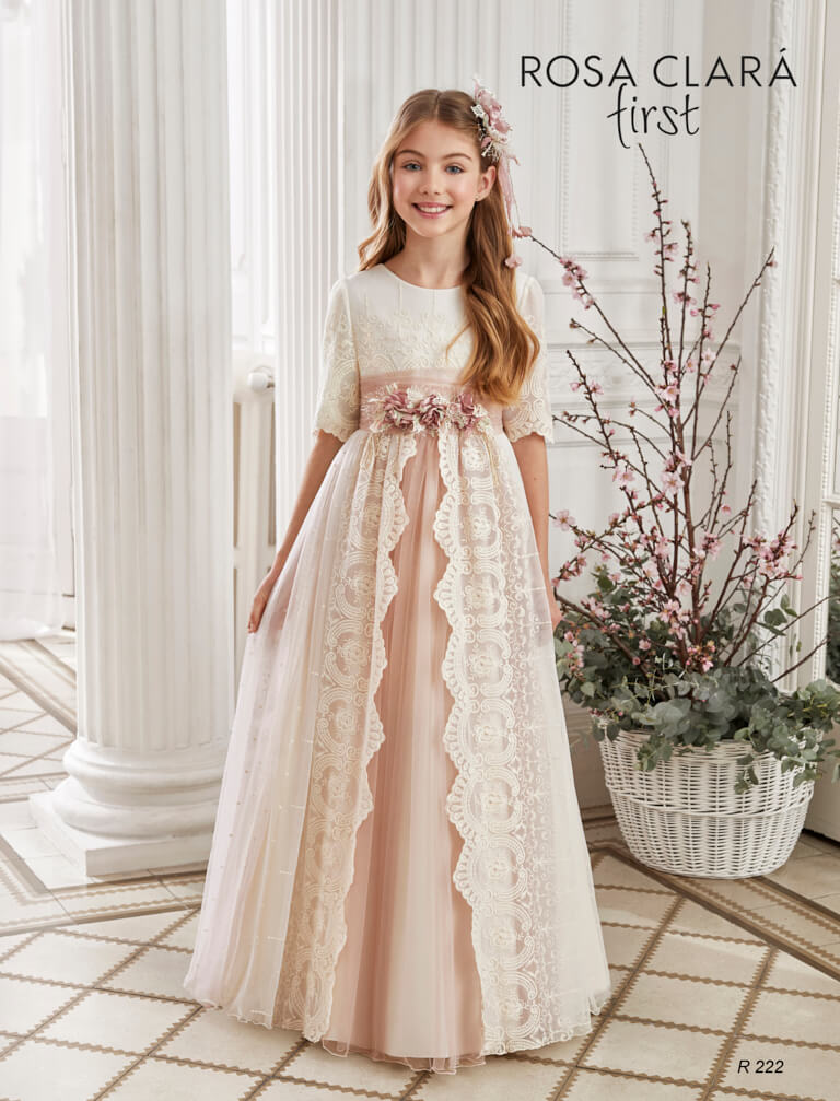 Vestidos comunión sales rosa clara