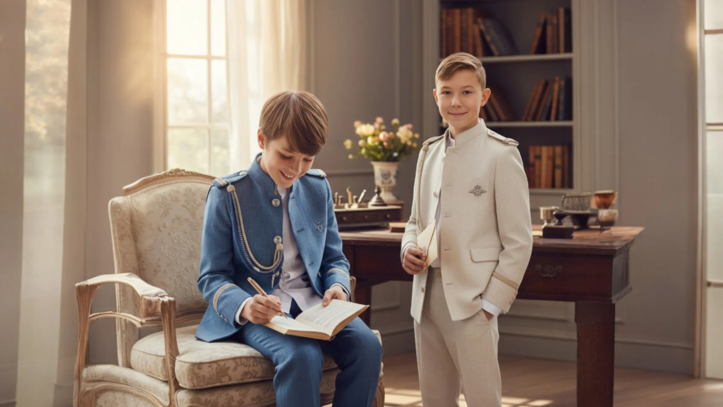 Trajes de almirante de suave lino para la Comunión Trajes de almirante de suave lino para la Comunión