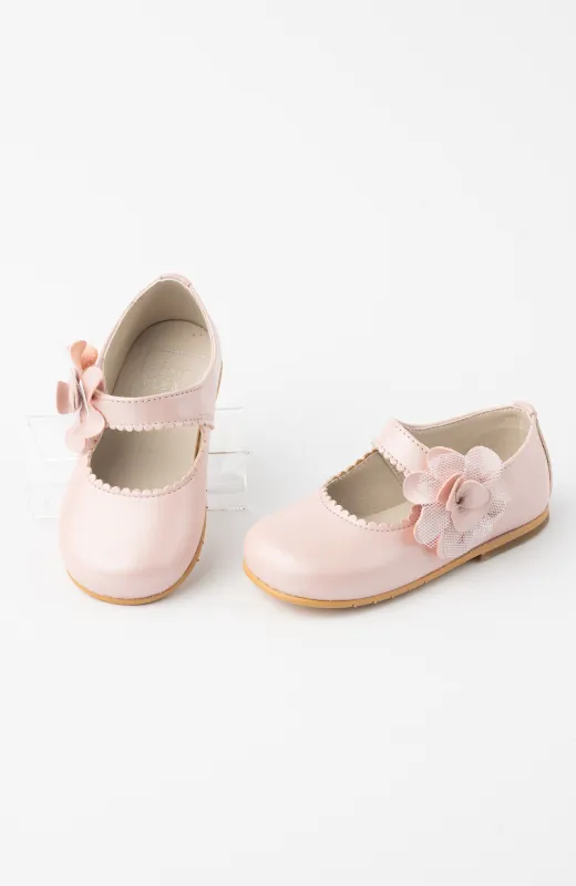 Zapatos niña vestir con flor rosa de Vuvalu, en Madrid