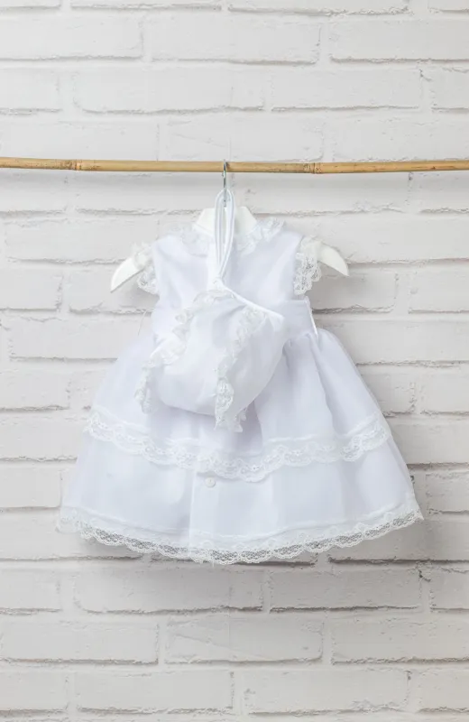 Vestido Bautizo niña Blanco puro, perfecto para bautizos de verano