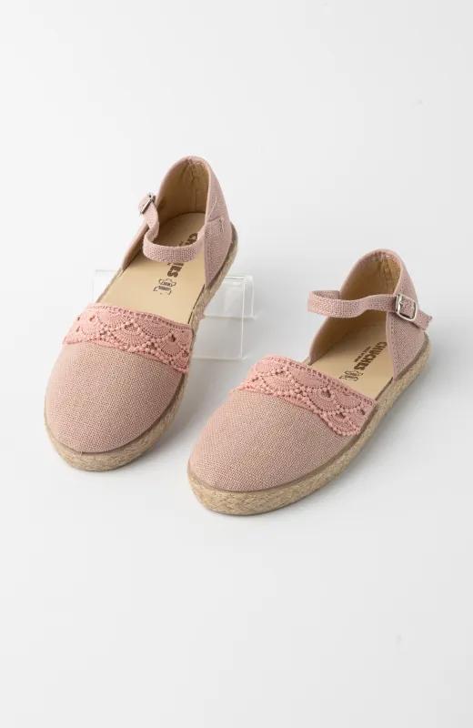 Esparteñas niña ceremonia en color rosa de Chuches en Madrid de Vuvalu