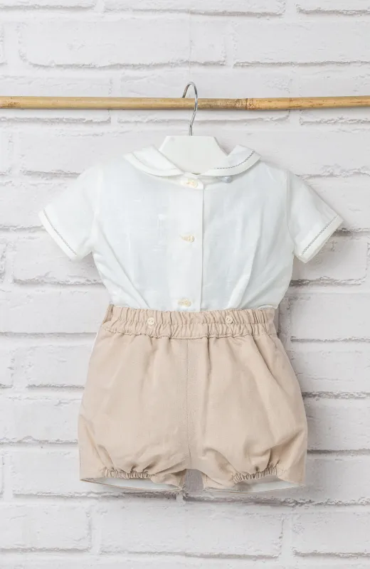 Hecho con mimo en España Traje Bautizo niño elegante  tostado ideal para bebé