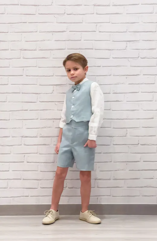 Para el niño más elegante de la boda Traje de lino para niño de Arras océano, ideal para Arras y Bautizo