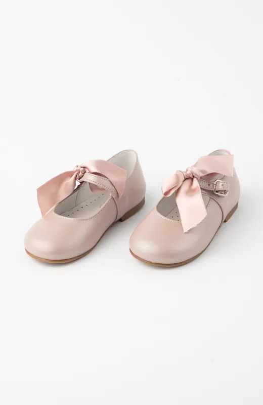 Zapato niña ceremonia lazo raso