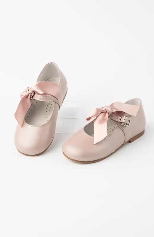 Zapato niña ceremonia lazo raso