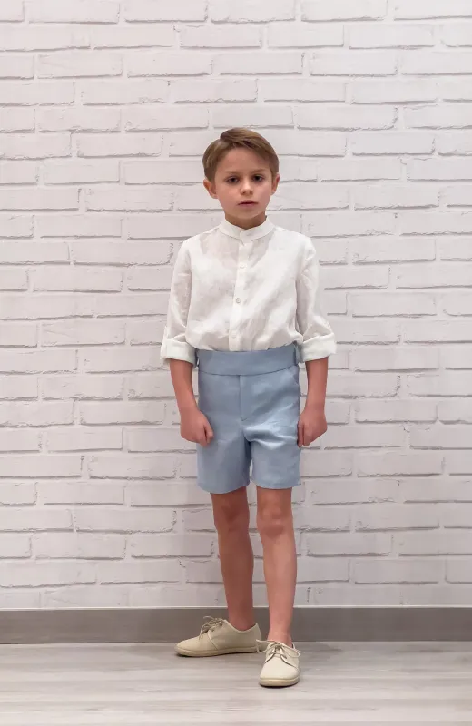 Así se viste la dulzura Conjunto niño lino ceremonia celeste, ideal para Arras y Bautizo