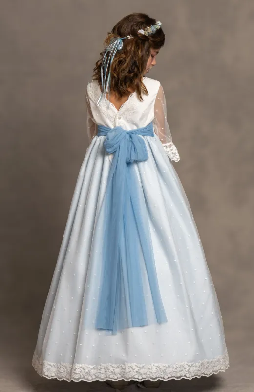 Vestido de Comunión niña Outlet con escote en espalda