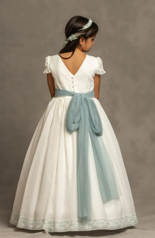 Vestido de Comunión niña Outlet con escote en espalda