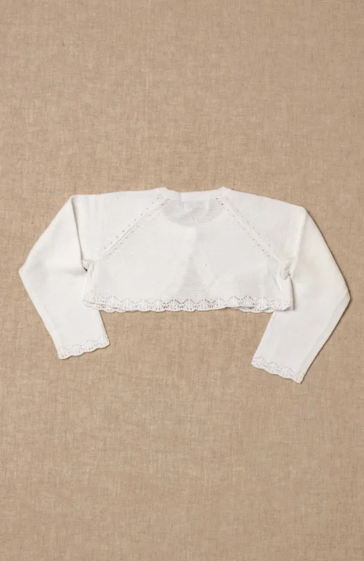 Bolero niña básico Chaqueta niña vestir color crudo