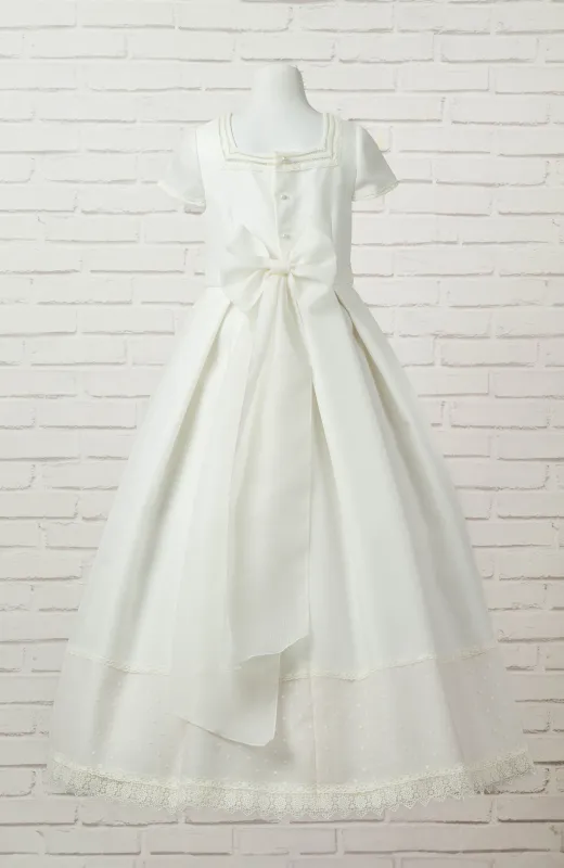 Todo lo que soñaste Vestido de Comunión niña Outlet escote cuadrado