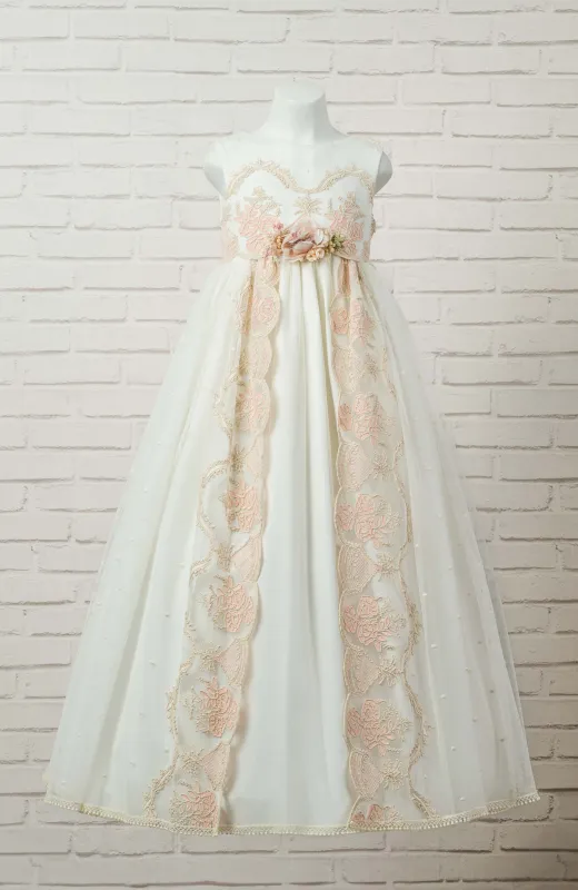 Vestido de Comunión niña Outlet con bordados artesanales