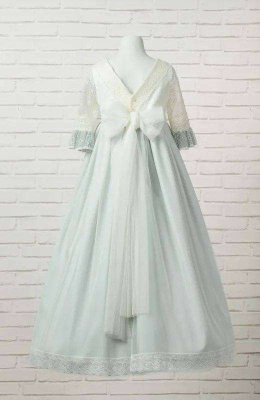 Comunión con luz propia Vestido de Comunión niña Outlet azul de Vuvalu