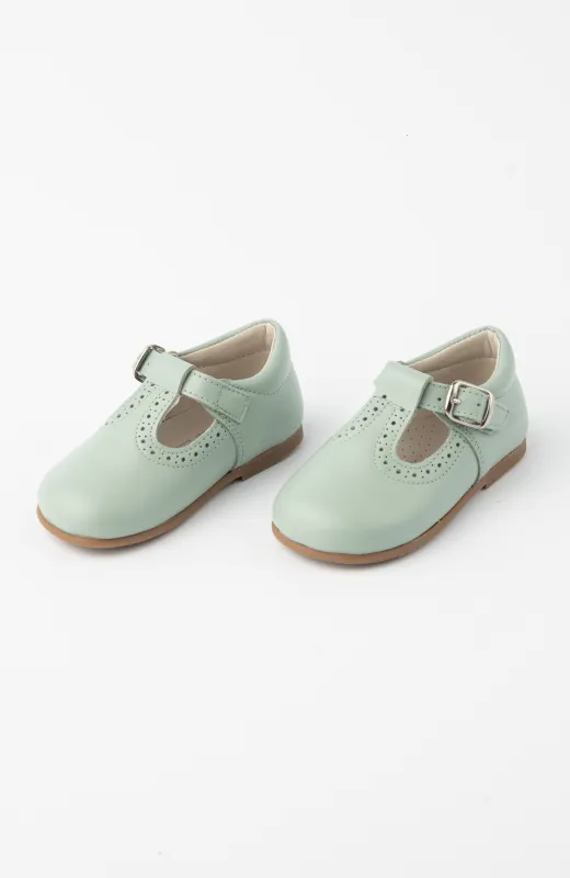 Zapato niño verde tipo pepito, ideales para Arras o Bautizo