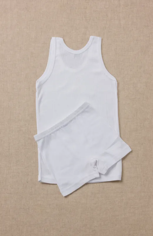 Ropita interior niño blanca para ceremonia, elástica y cómoda