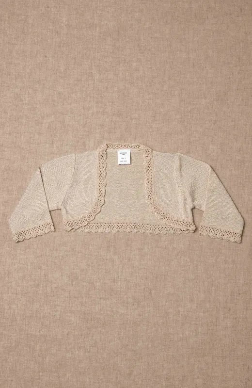 Chaqueta niña Ceremonia color tostado