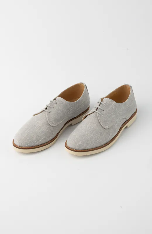 El toque final perfecto Zapatos niño vestir tejido lino gris , ideal para niño de Comunión