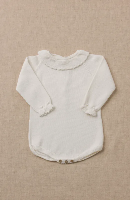 Body bebé vestir punto manga larga, para ceremonia infantil