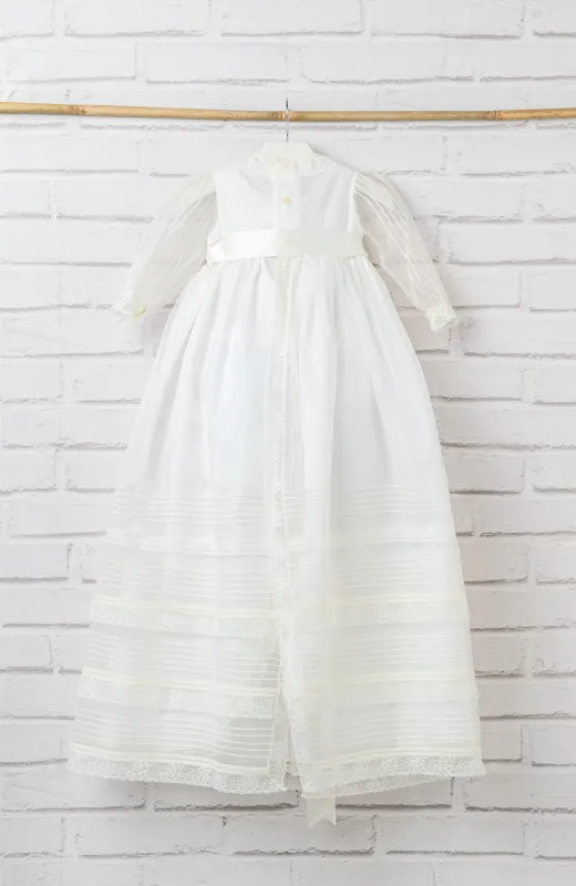 Charo FaldonCapa 209 Faldón de Bautizo con capa y capota clásico color crudo