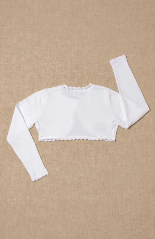 Confort que no resta estilo Bolero niña bebe básico blanco de algodón