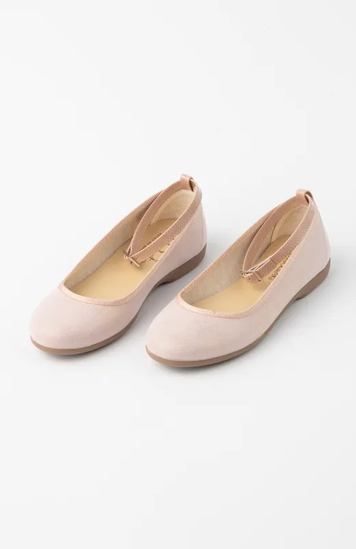 Zapatos niña de pulsera rosa con suela de goma, perfectos para celebraciones infantiles