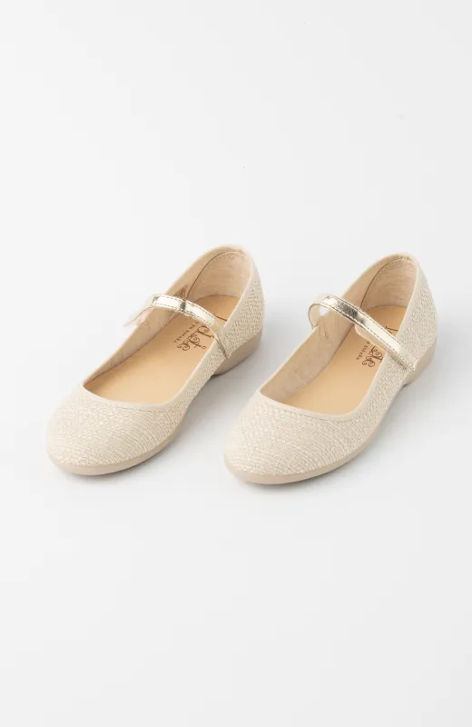 Zapatos elegantes para niña dorados con cierre charol, elegantes, para ceremonias infantiles