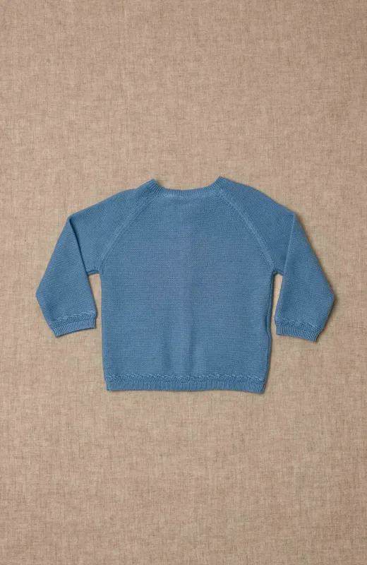 Chaqueta niño bebe azul con botones , larga y cómoda