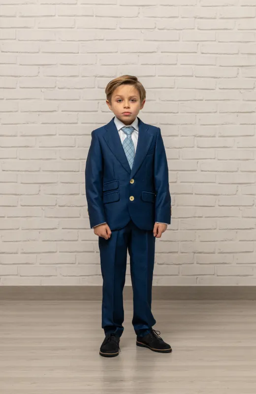 Traje de niño vestir azul ceremonia ideal para asistir elegante a una boda