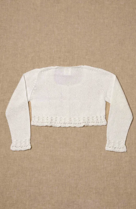 Hecha para cobijar recuerdos Chaqueta niña ceremonia Comunión