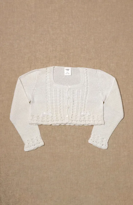 Chaqueta niña ceremonia Comunión blanco roto