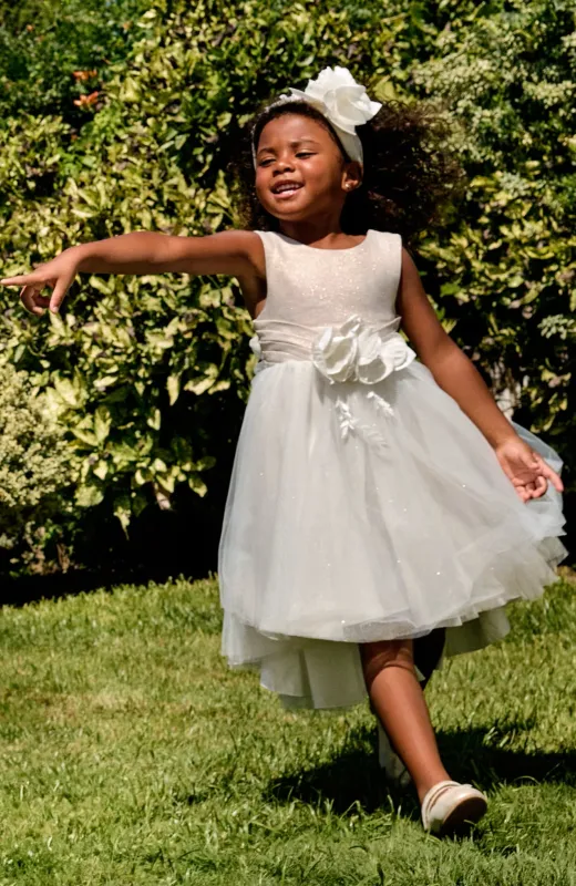 Vestido de princesa dorado con brillo para niñas adolescentes
