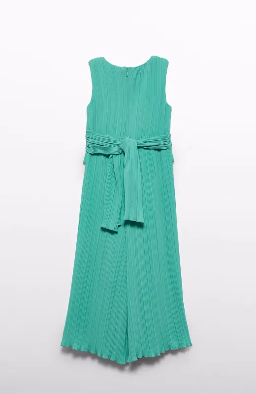 Elegancia con alas de libertad Mono niña plisado verde de Abel and Lula modelo 5221