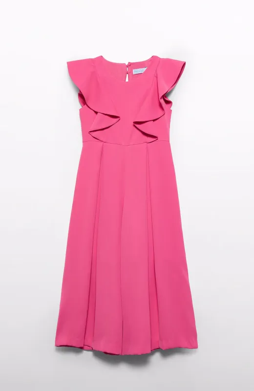 Un look que empodera Mono niña volantes fucsia de Abel and Lula ideal para niñas mayores