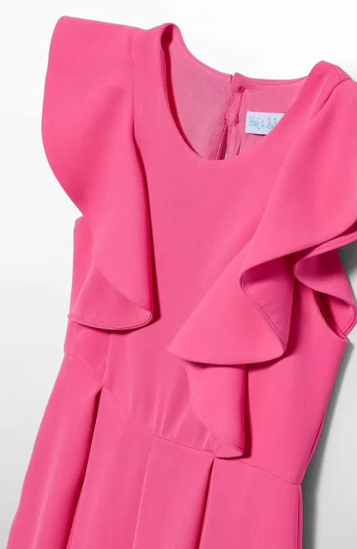 Monos que hacen sentir únicas Mono niña volantes fucsia de Abel and Lula , una opcion elegante y cómoda