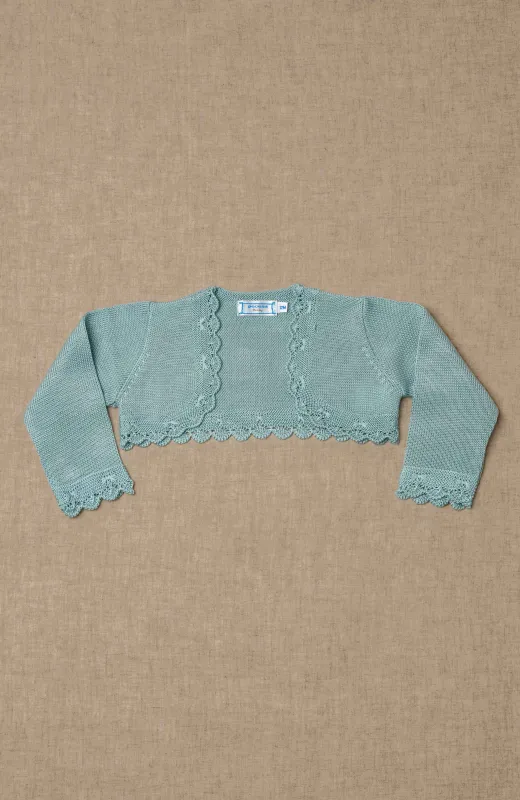 El toque que lo une todo Chaqueta vestir bebé color verde, ideal para Bautizo