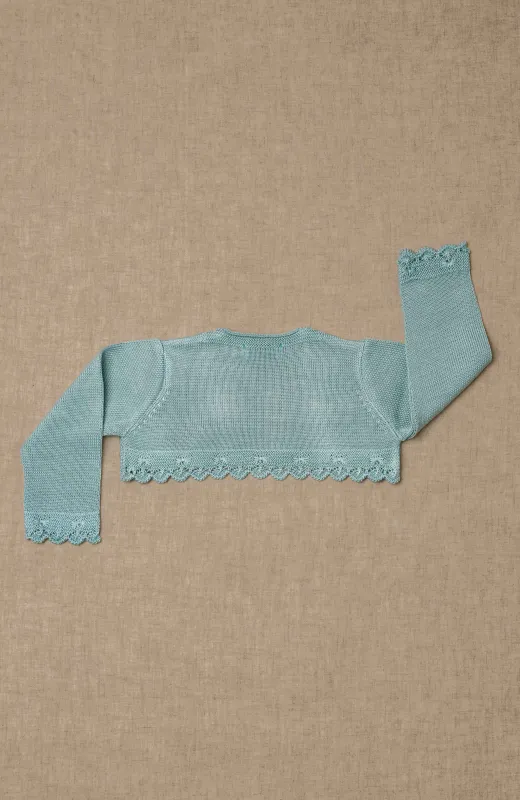 Para que nada estropee su gran día Chaqueta vestir bebé color verde tipo bolero