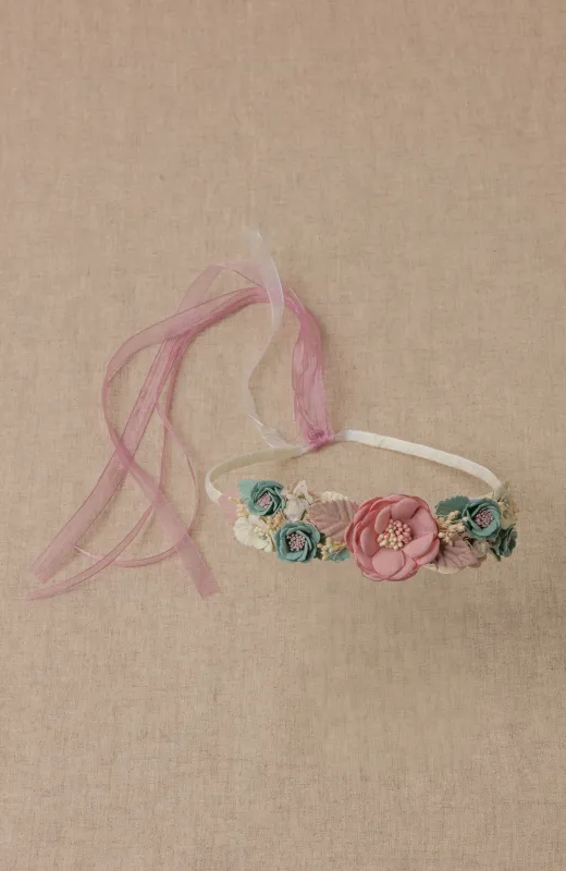 Corona ceremonia niña flores multicolor ideal para Comunión y Arras