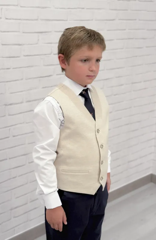 Chaleco niño oxford tostado