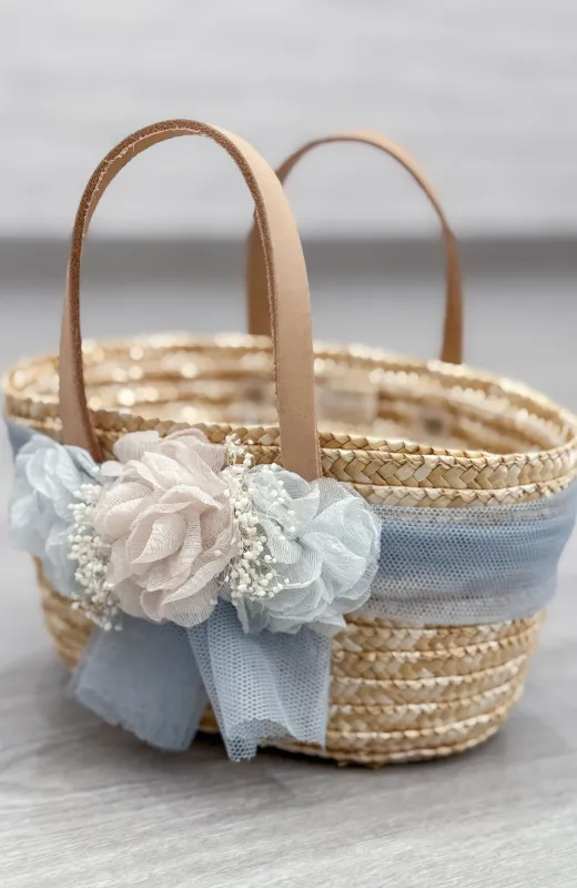 Capazo niña flores verdes