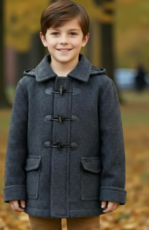 Trenca niño paño lavable Gris Trenca niño paño lavable Gris