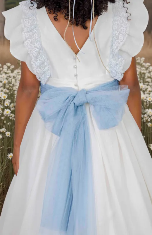 vestido Comunión niña volantes en pechera Claude