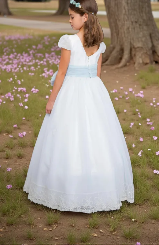 Vestido Comunión niña falda verde agua Dulce Vestido Comunión niña falda verde agua Dulce