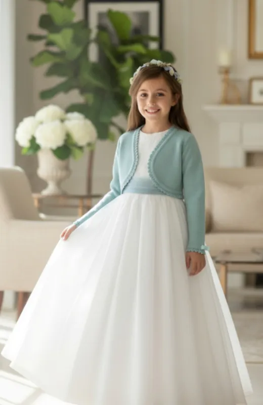 Chaqueta niña vestir color verde Morón