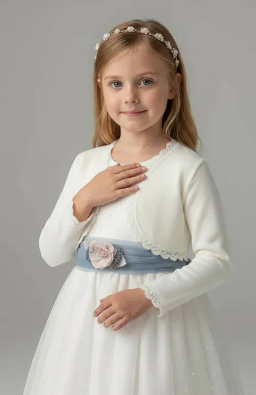 Chaqueta ceremonia Comunión niña crudo brilli Rello