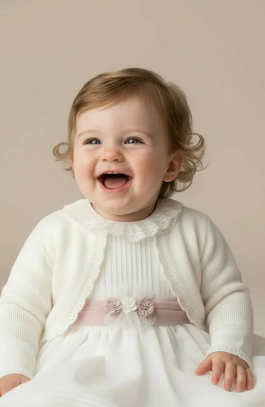 Chaqueta niña bebe Ceremonia color crudo Quintanas Chaqueta niña bebe Ceremonia color crudo Quintanas