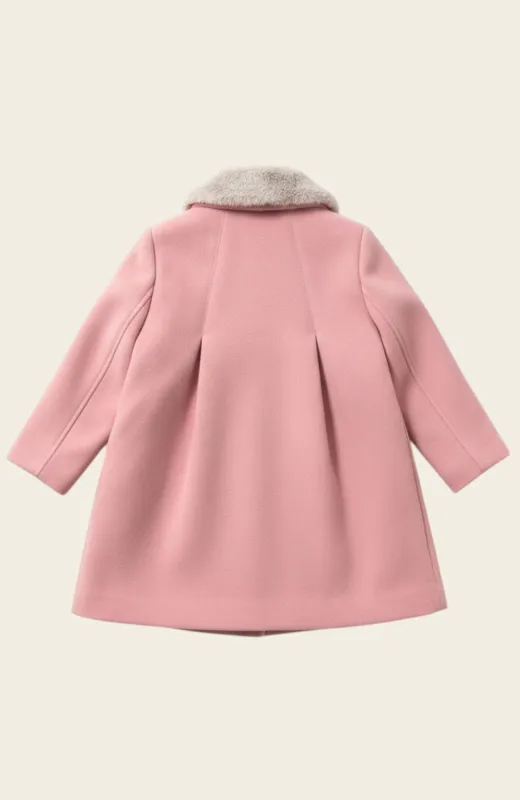 Abrigo de niña de paño Rosa