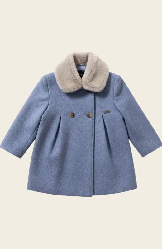 Abrigo niña paño Celeste Abrigo niña paño Celeste