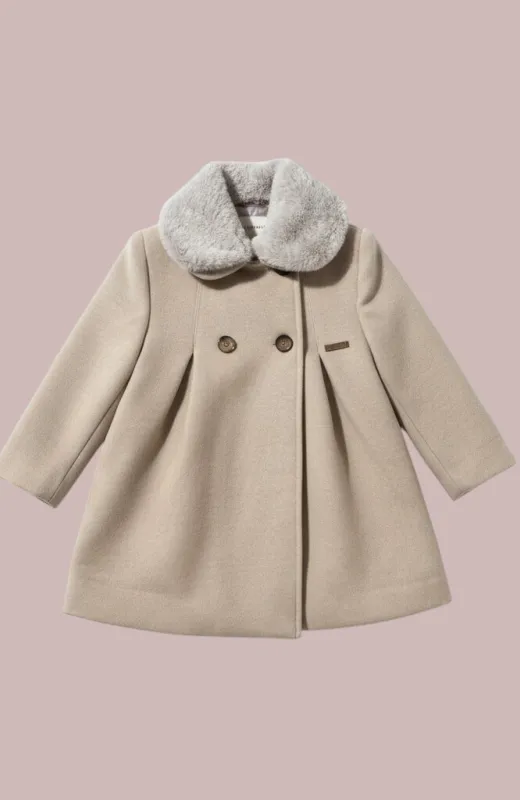 Abrigo niña paño Camel