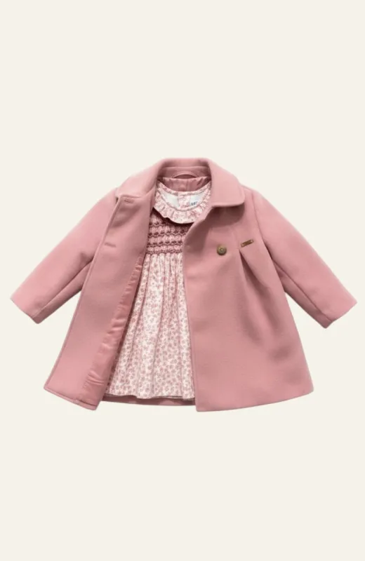 Abrigo bebé paño Rosa Abrigo bebé paño Rosa