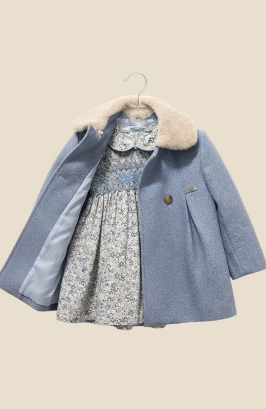 Abrigo niña paño Celeste