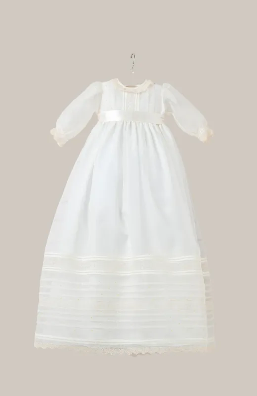 Faldón de Bautizo con capota clásico color crudo Tábara